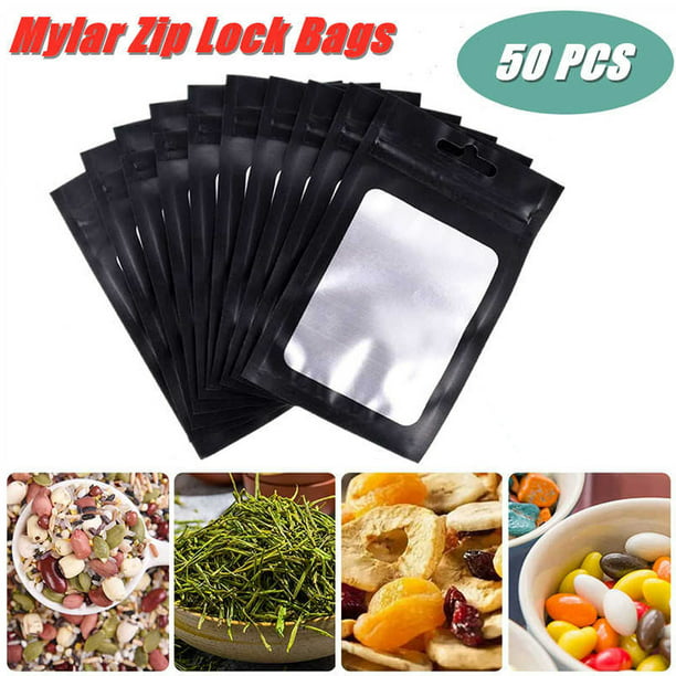 1 Pint Mylar Stand Up Baggy Heat Sealable Pot Pouch Black Food Grade USA 25 ea.